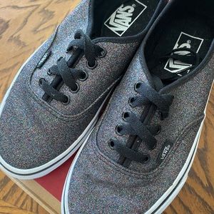 Authentic Vans Rainbow Black Glitter shoes